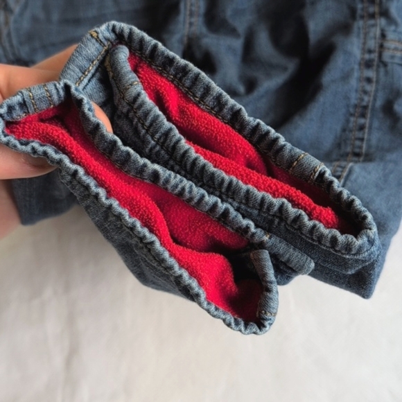 oshkosh b'gosh vestbak fleece lined denim jeans overalls 24 months baby boy - Picture 4 of 7